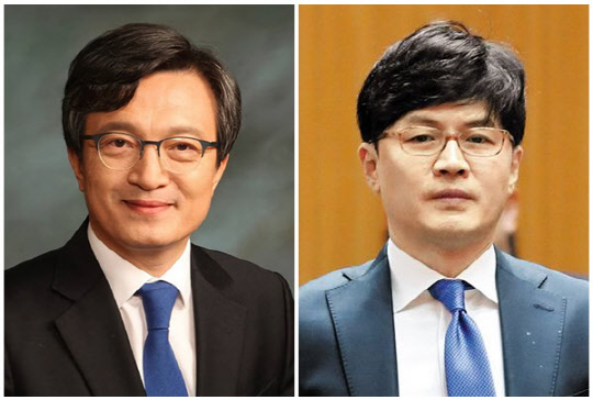 김의겸(왼쪽) 더불어민주당 의원과 한동훈 법무부 장관. <김의겸 의원실 제공, 연합뉴스>